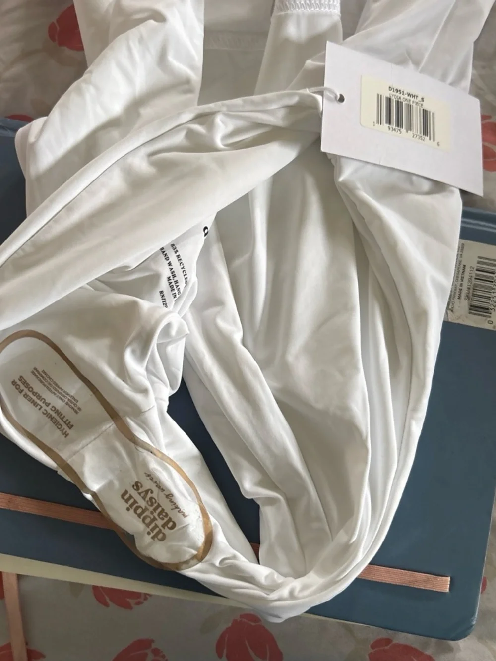 White Draped Sleepwear Bodysuit - White by